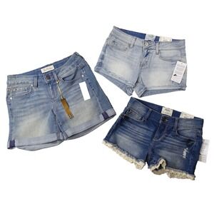 Lot of 3 Jeans Shorts Juniors Size 3 Mudd True Freedom Stretch Pockets NWT